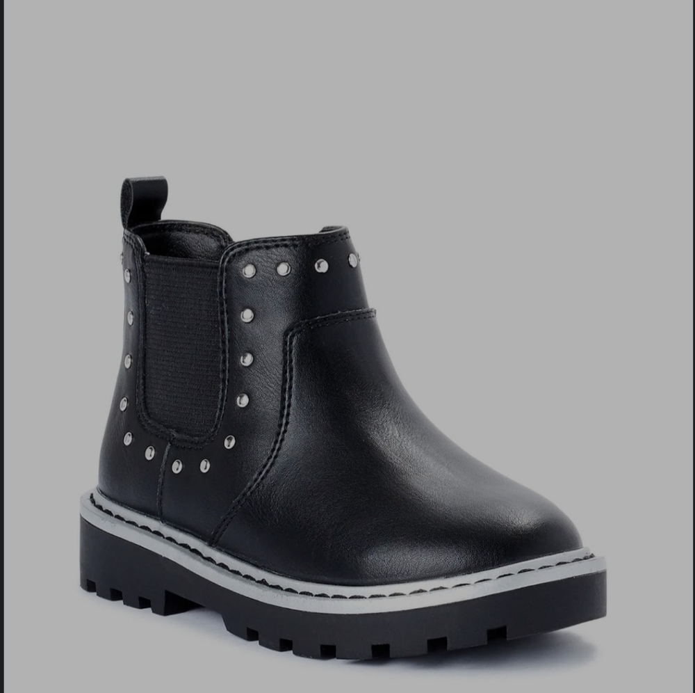 Wonder Nation Girls Studded Chelsea Fashion Lug Boots